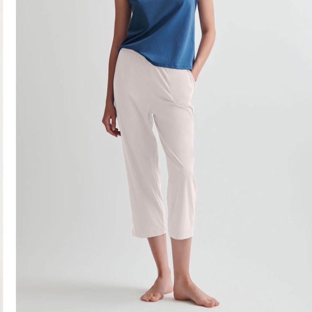 SKIN WORLDWIDE ORGANIC Carlyn crop pant pyjama lounge Pearl pink 1/S Capri